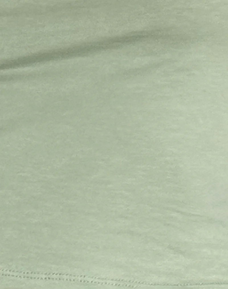 Jiniso Crop Top in Sage with Ivory Bows - Image 6