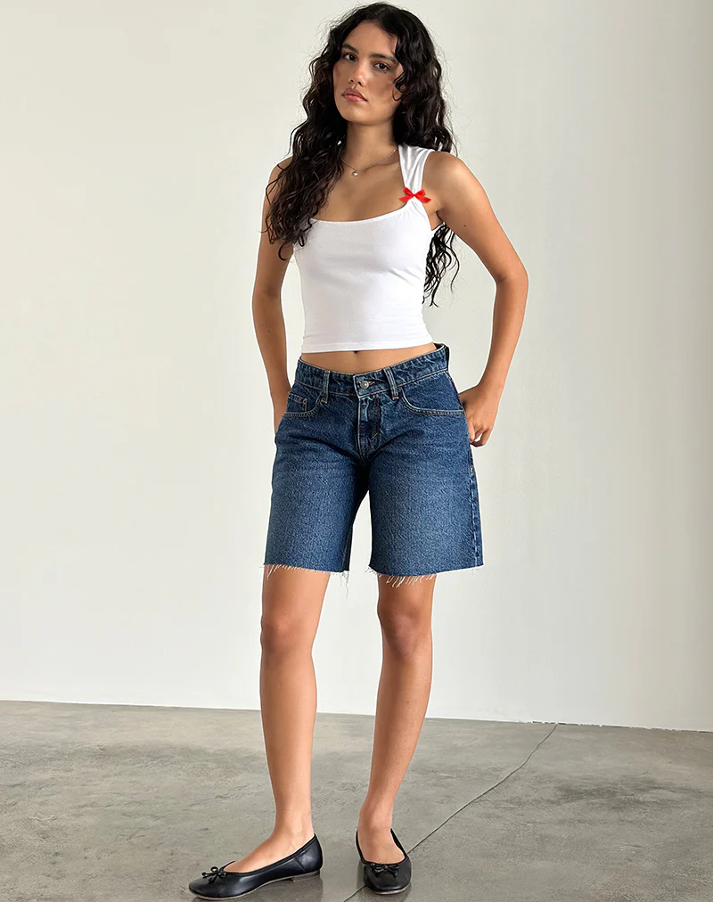 Jiniso Top in White with Red Bows - Image 2