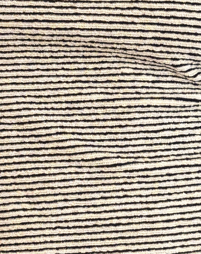 Jinsu Top in Black and Yellow Stripe with Picot Trim - Image 6
