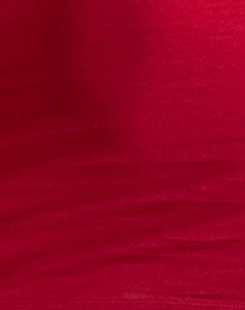 Jinsuni Mini Dress in Adrenaline Red with Black Bows - Image 5