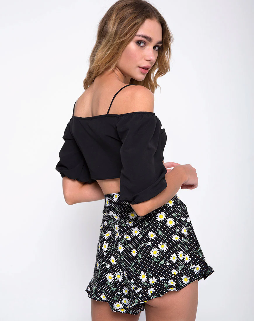 Jiro Short in Polka Daisy Black - Image 2