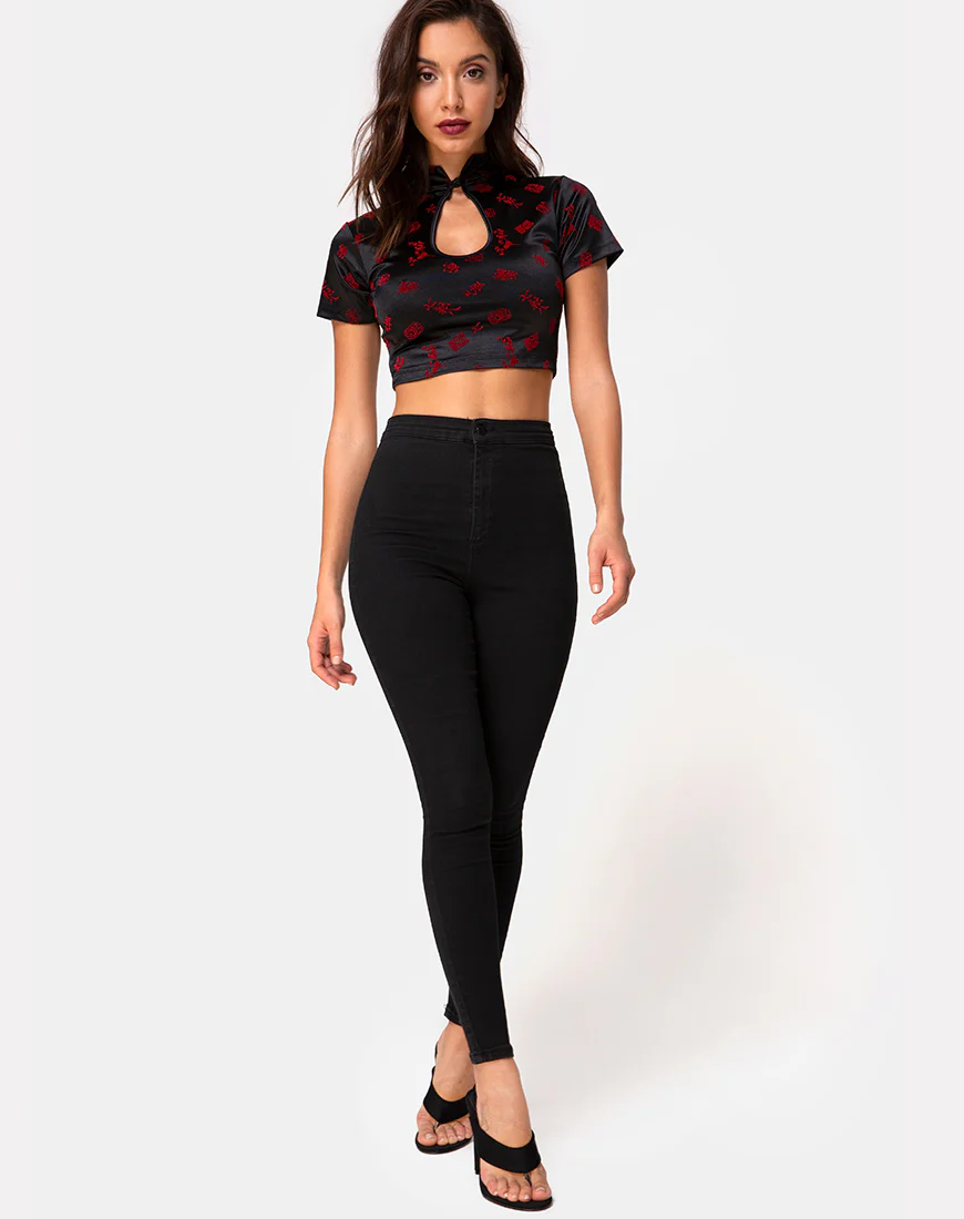 Jiso Crop Top in Japanese Blossom - Image 4