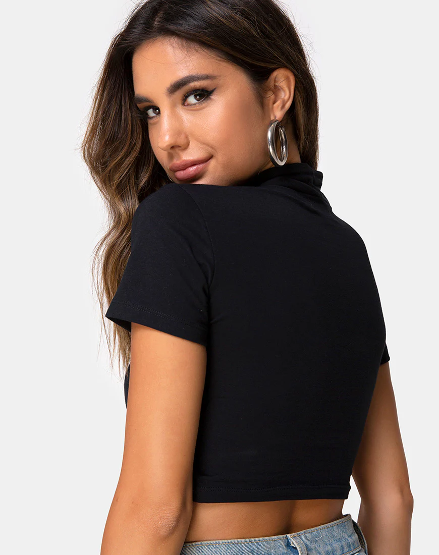 Jiso Crop Top in Black - Image 2