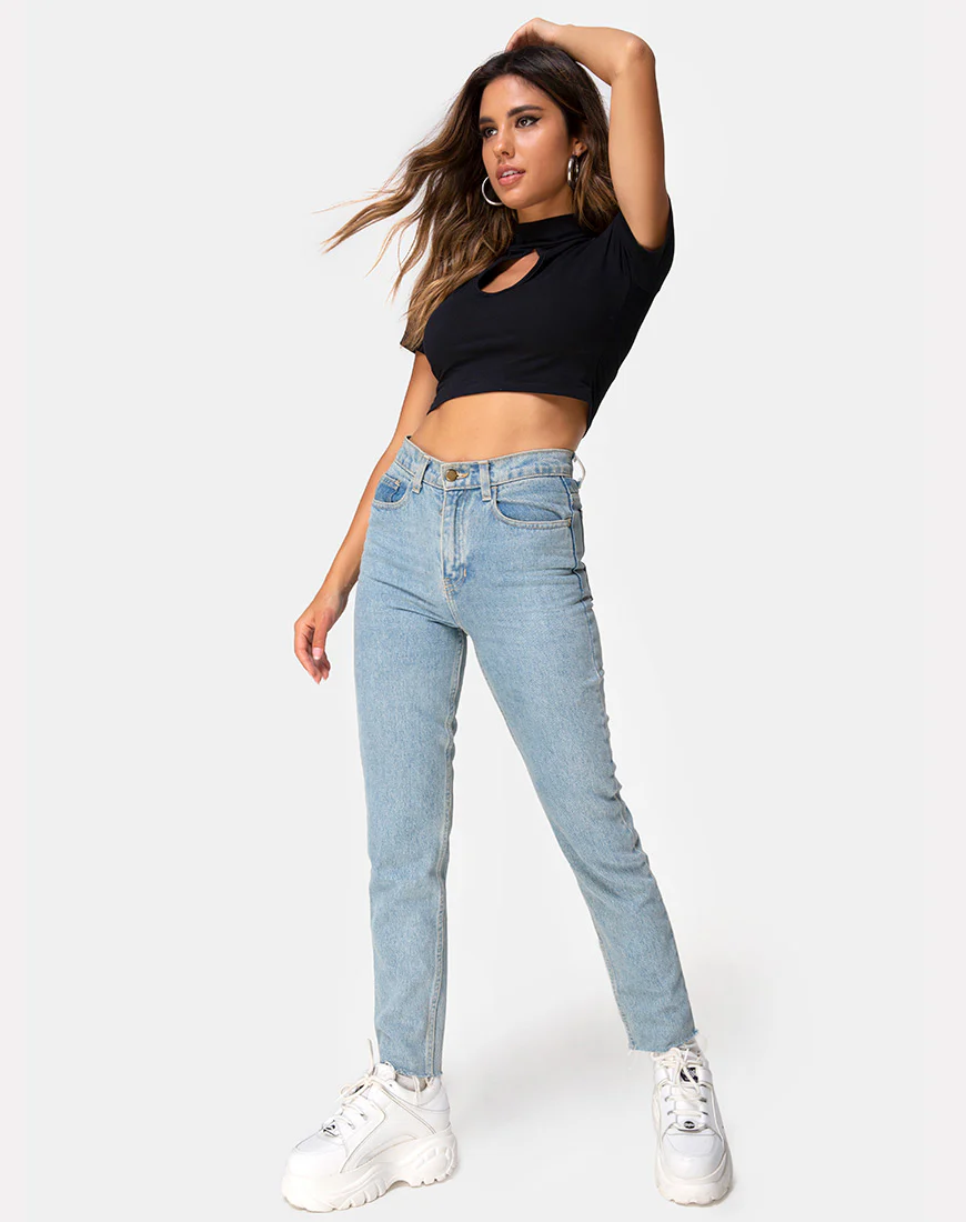 Jiso Crop Top in Black - Image 3
