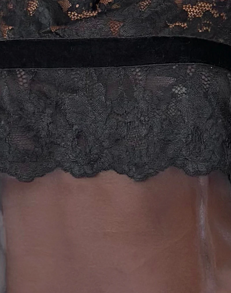 Jiusa Organza Cami Top in Black Lace - Image 7