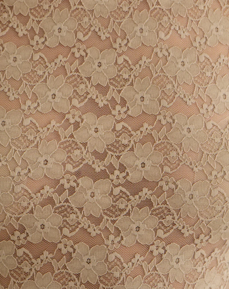 Jiwon Keyhole Top in Lace Khaki - Image 6