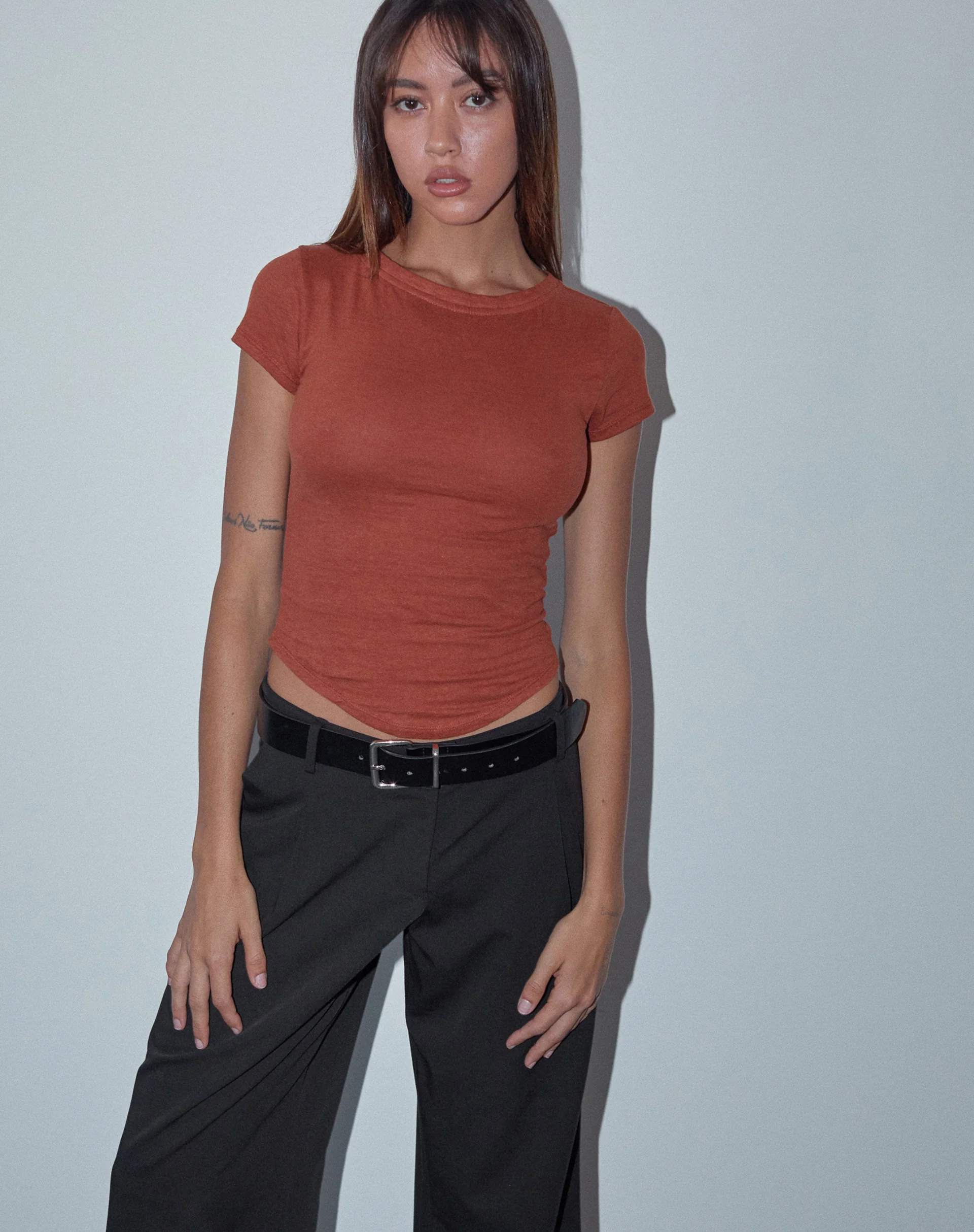 Jojes Jersey Tee in Spice Orange - Image 3