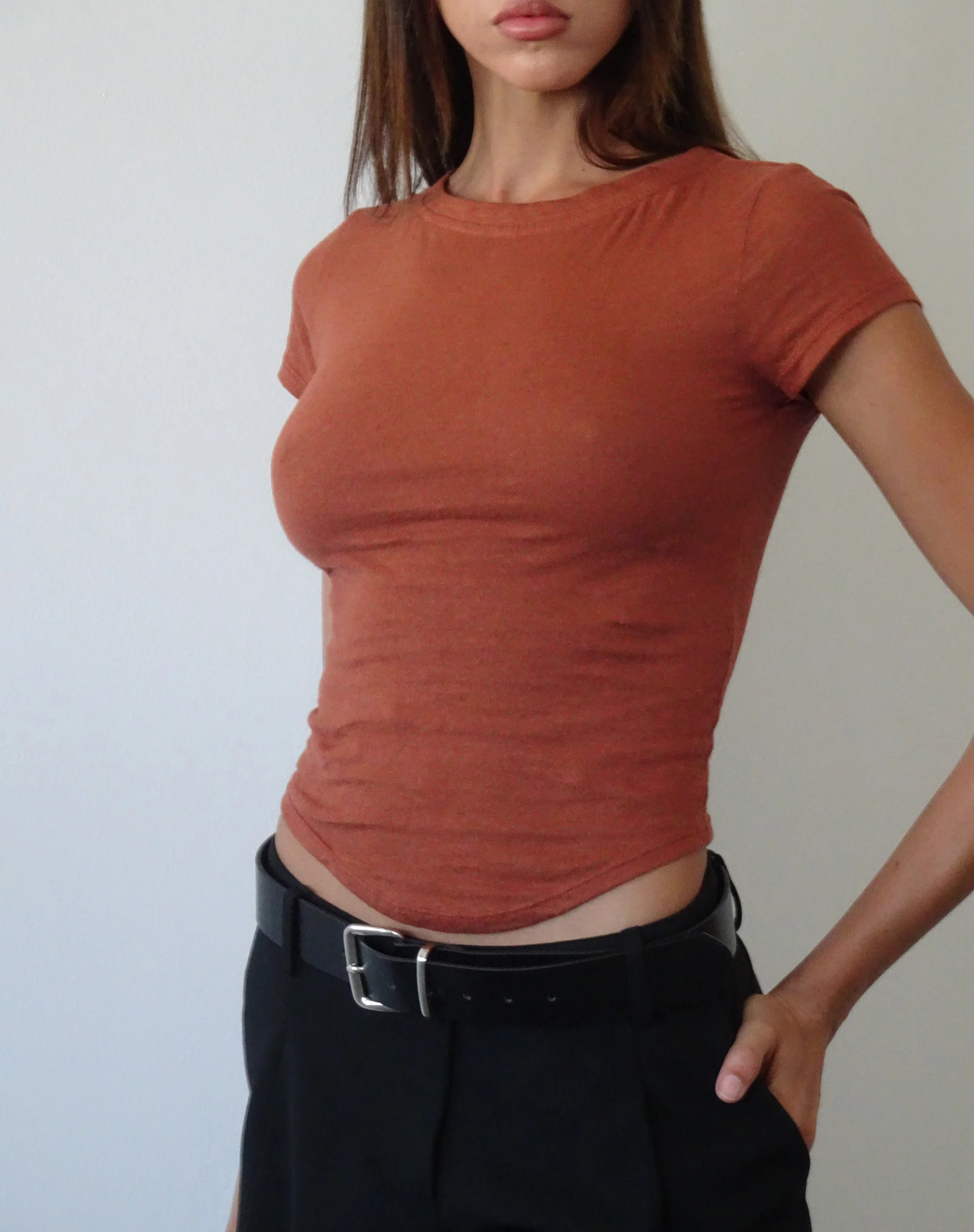 Jojes Jersey Tee in Spice Orange - Image 5