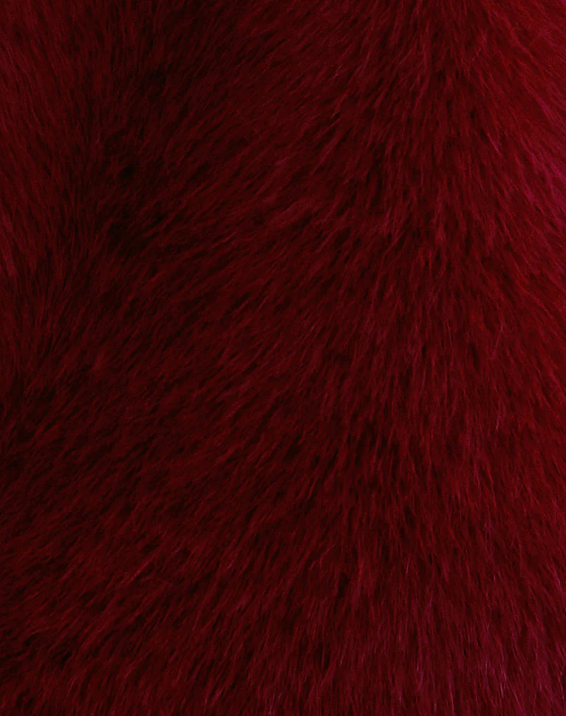 Joji Jacket in Faux Fur Cherry - Image 6