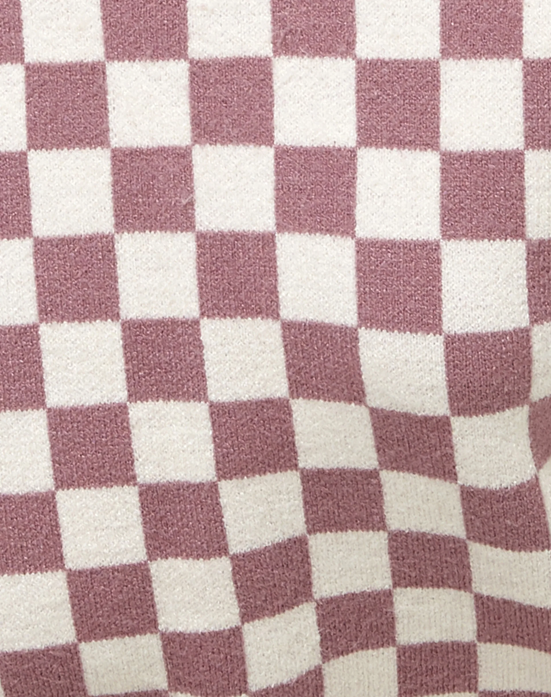 Joker Vest Top in Knit Check Lilac Cream - Image 6