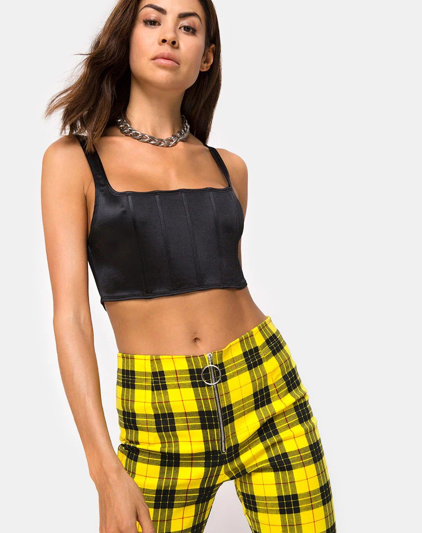 Jolim Tapered Trouser in Winter Plaid Yellow - Image 6
