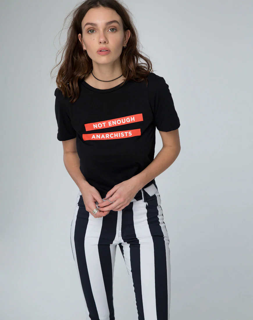 Jordan Jean in Motel Stripe Black and White - Image 2