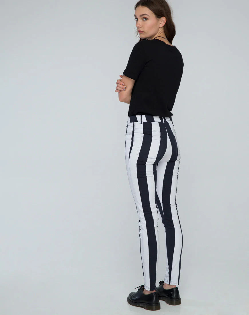 Jordan Jean in Motel Stripe Black and White - Image 3