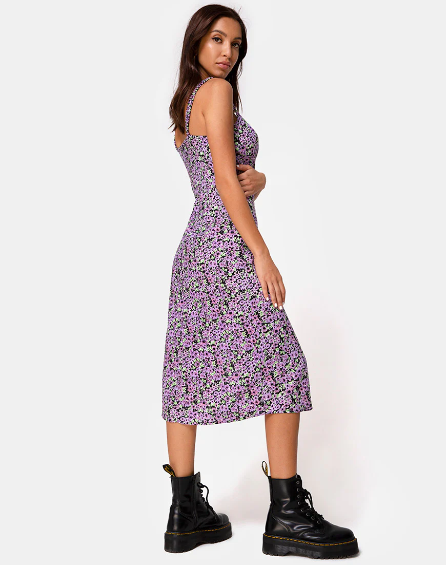 Jova Midi Dress in Lilac Blossom - Image 2