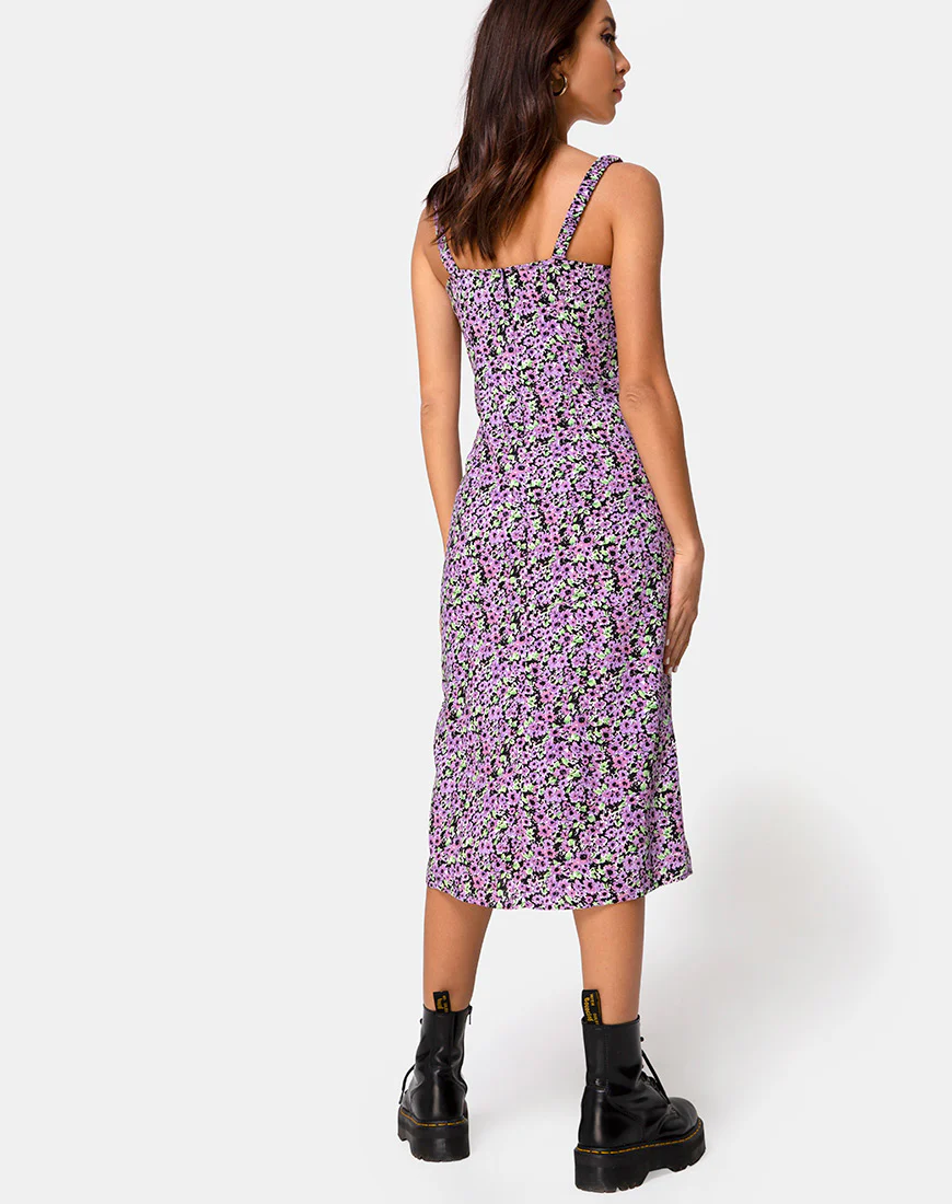 Jova Midi Dress in Lilac Blossom - Image 3