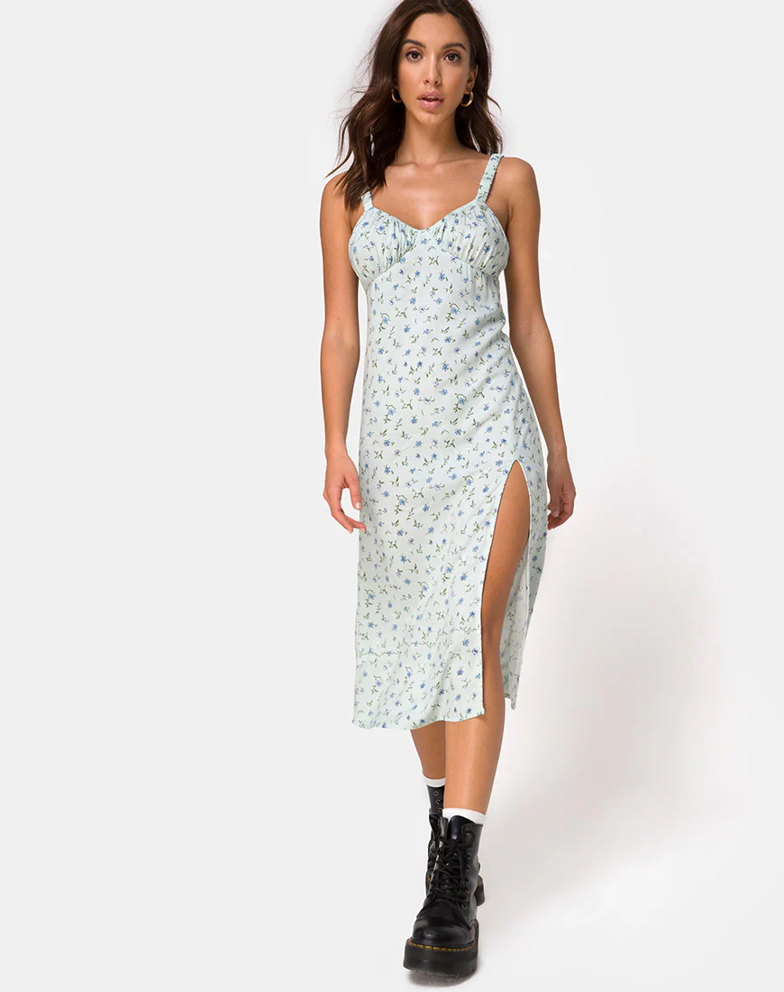 Jova Midi Dress in Pretty Petal Green - Image 4