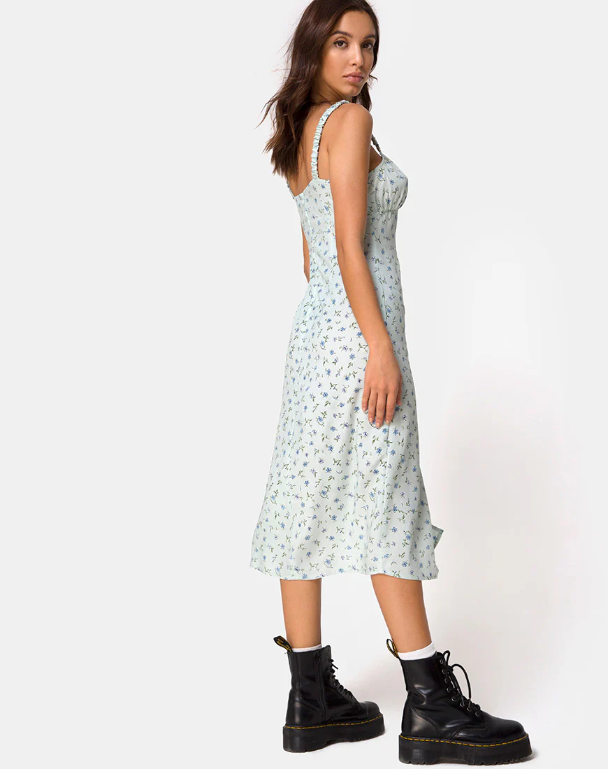 Jova Midi Dress in Pretty Petal Green - Image 5