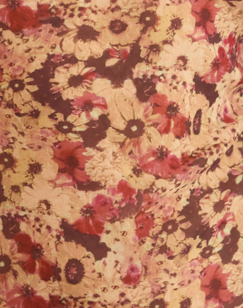 Jovia Mini Dress in Chiffon Rusty Flower - Image 6