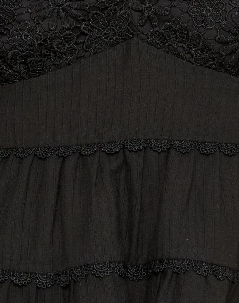 Juanita Frill Halter Neck Top in Black - Image 7
