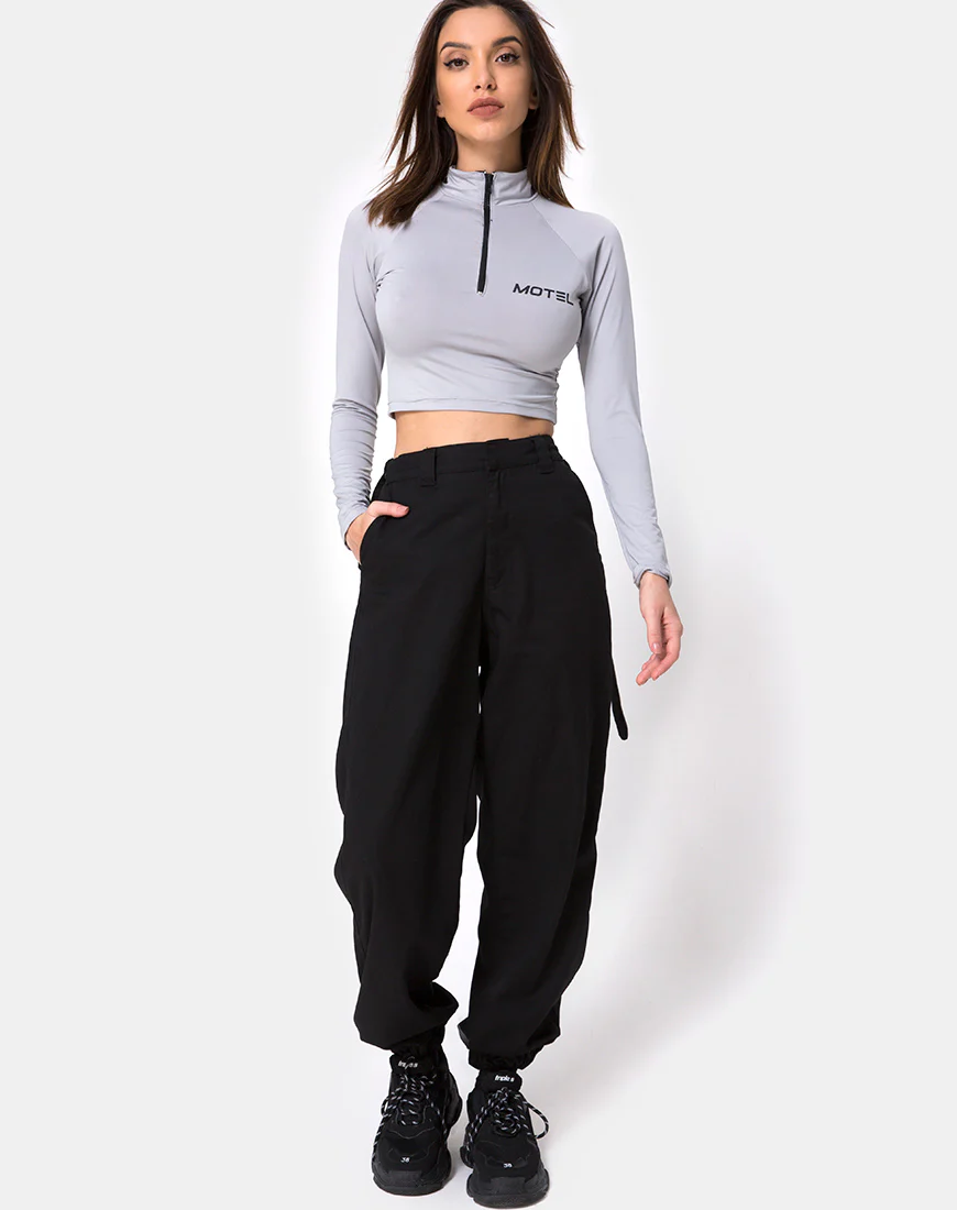 Jubie Cargo Trouser in Black Drill - Image 4