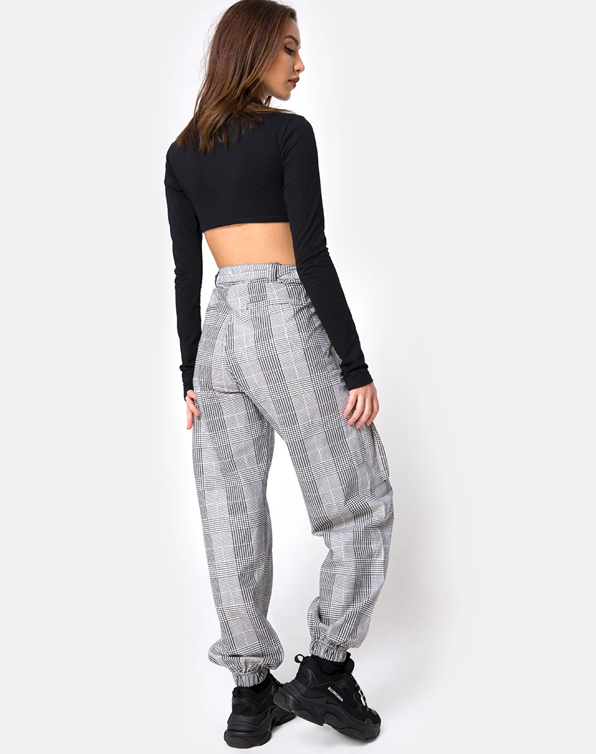 Jubie Cargo Trouser in Charles Check Grey - Image 2