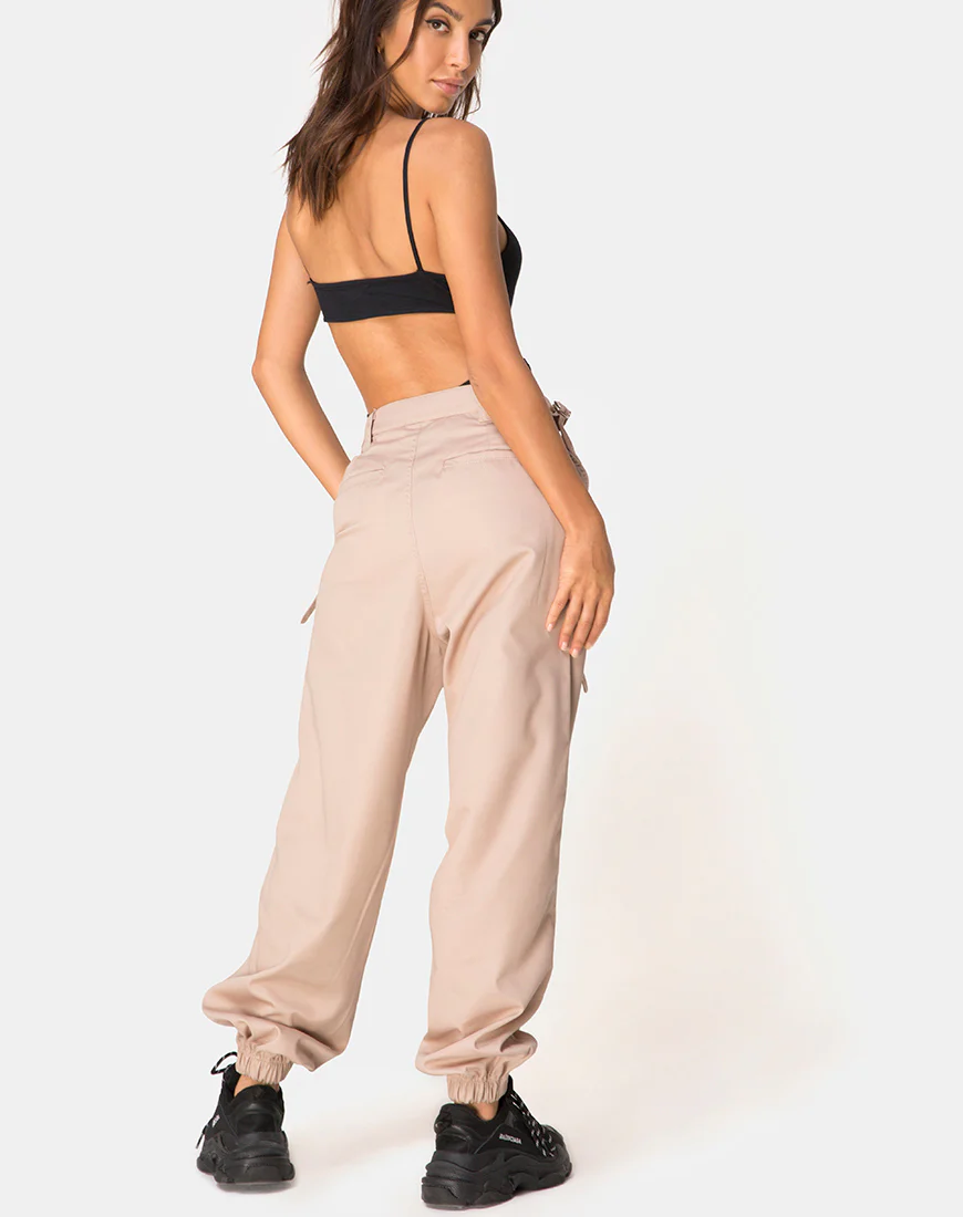 Jubie Cargo Trouser in Tan Drill - Image 2