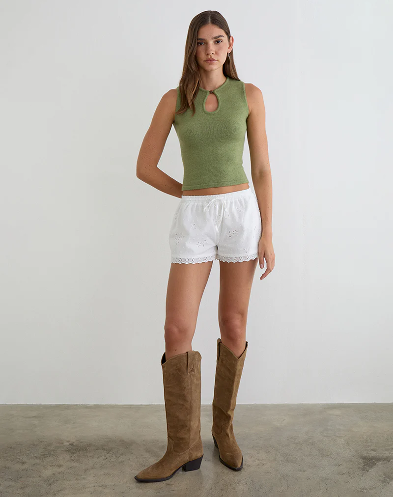 Judy Boxer Short in Broderie White - Image 4