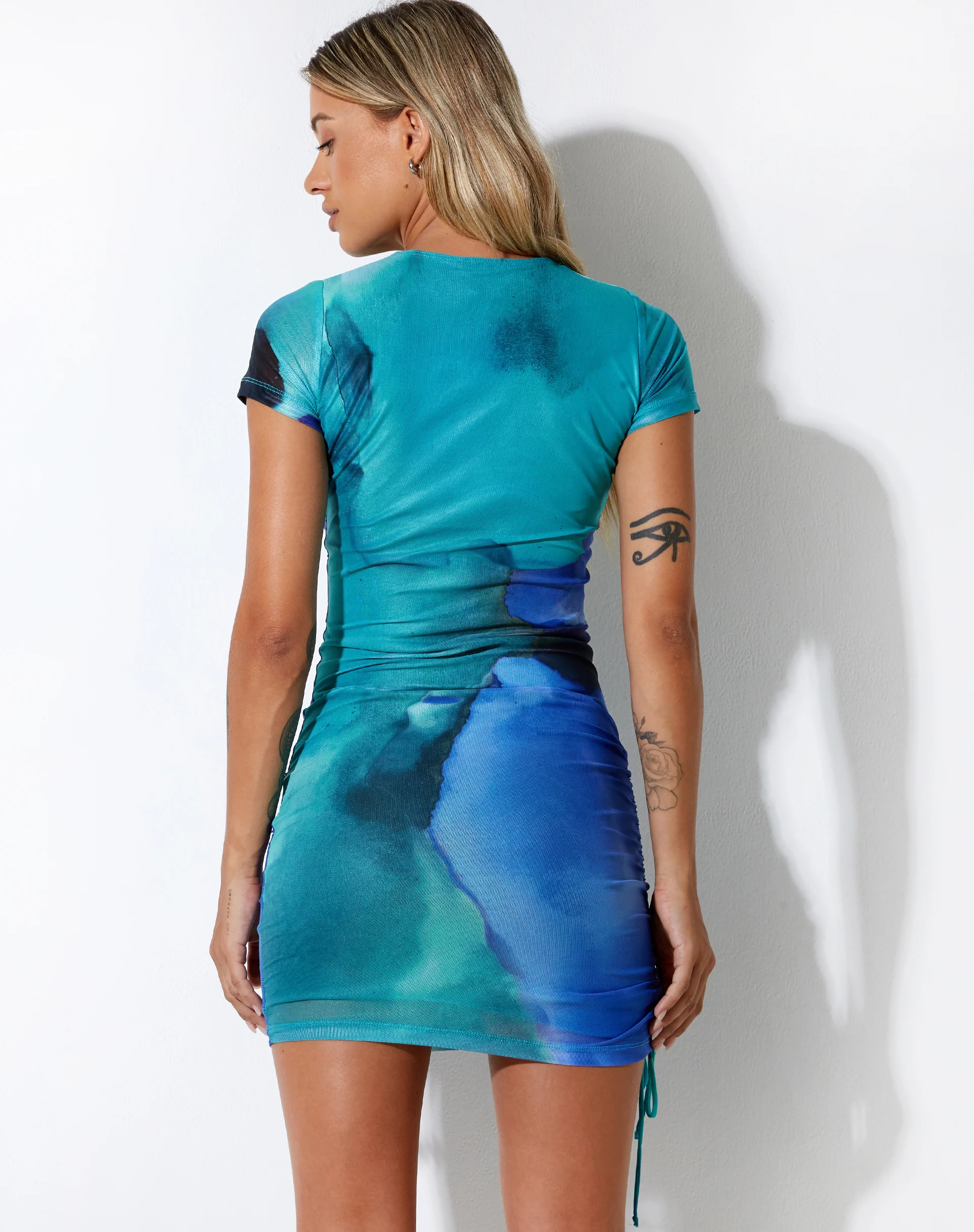 Julep Mini Dress in Fluid Watercolour Wash - Image 3