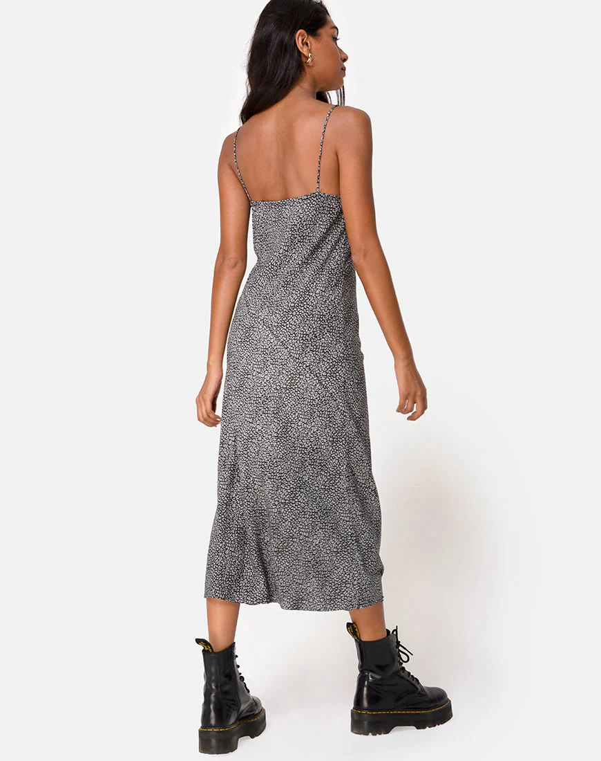 Julia Dress in Ditsy Leopard Grey - Image 4