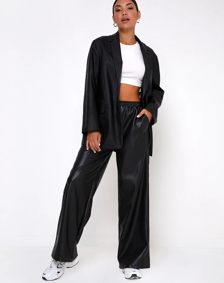 Julio Jogger in PU Black - Image 4