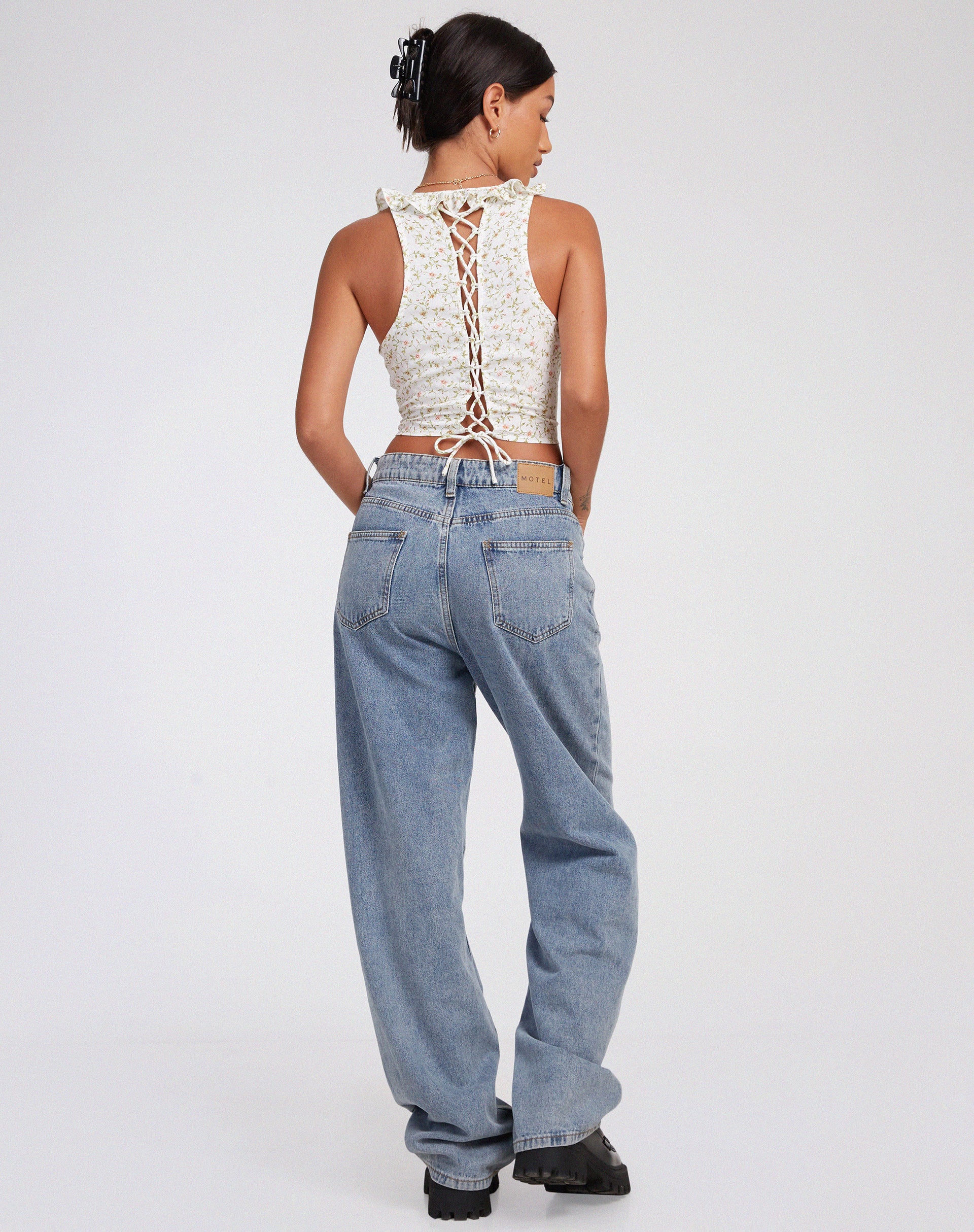 Julka Cami Top in Pretty Petal Ivory - Image 6