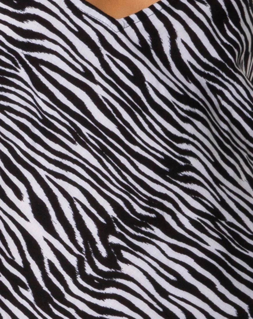 Juvina Slip Dress in Classic Zebra - Image 5