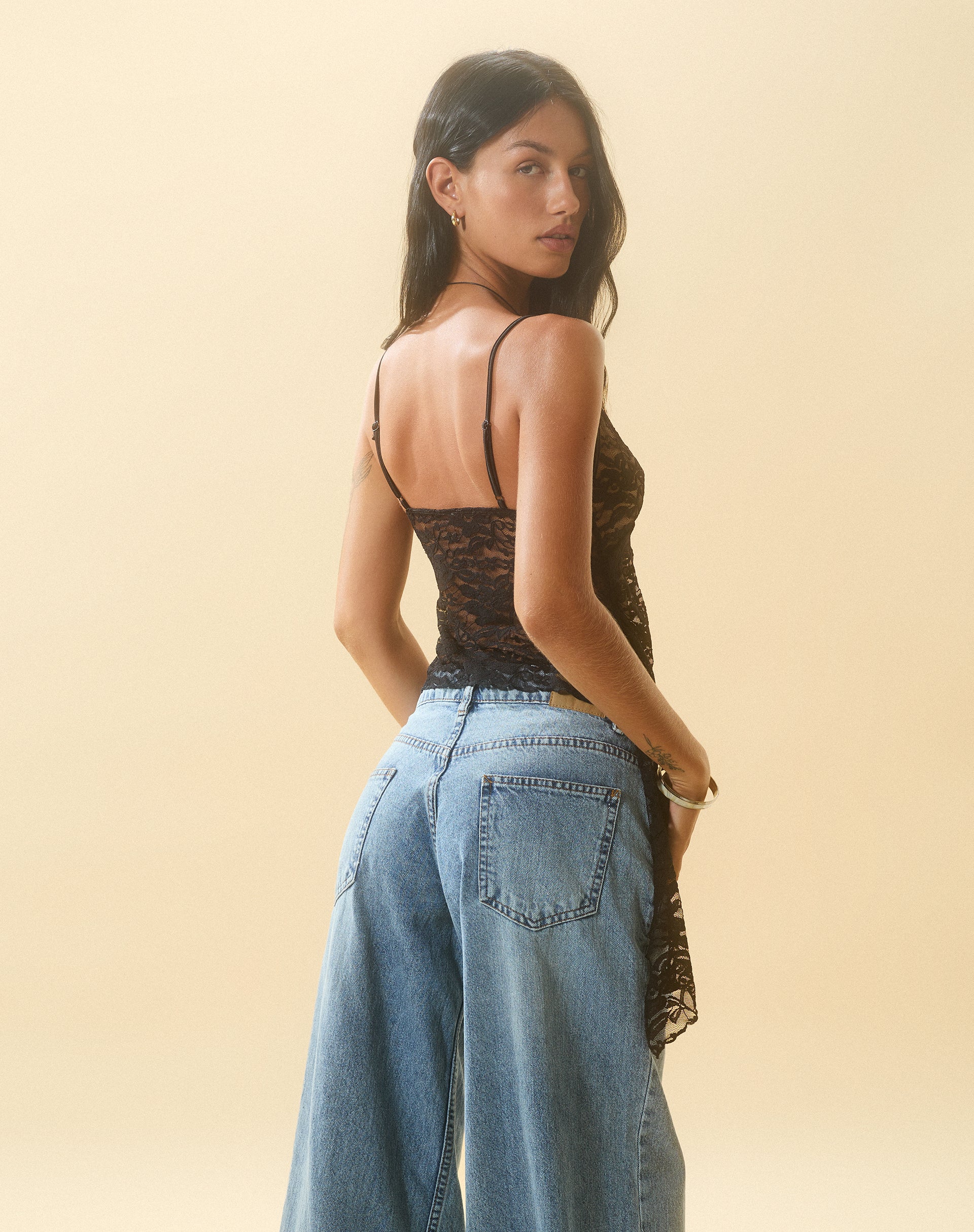 Kacha Cami Top in Jet Black Lace - Image 4