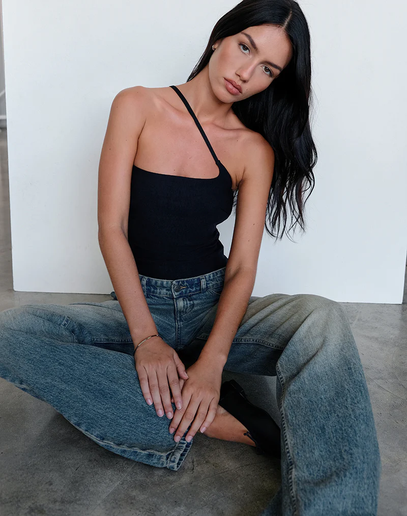 Kacya Asymmetric Top in Black - Image 3