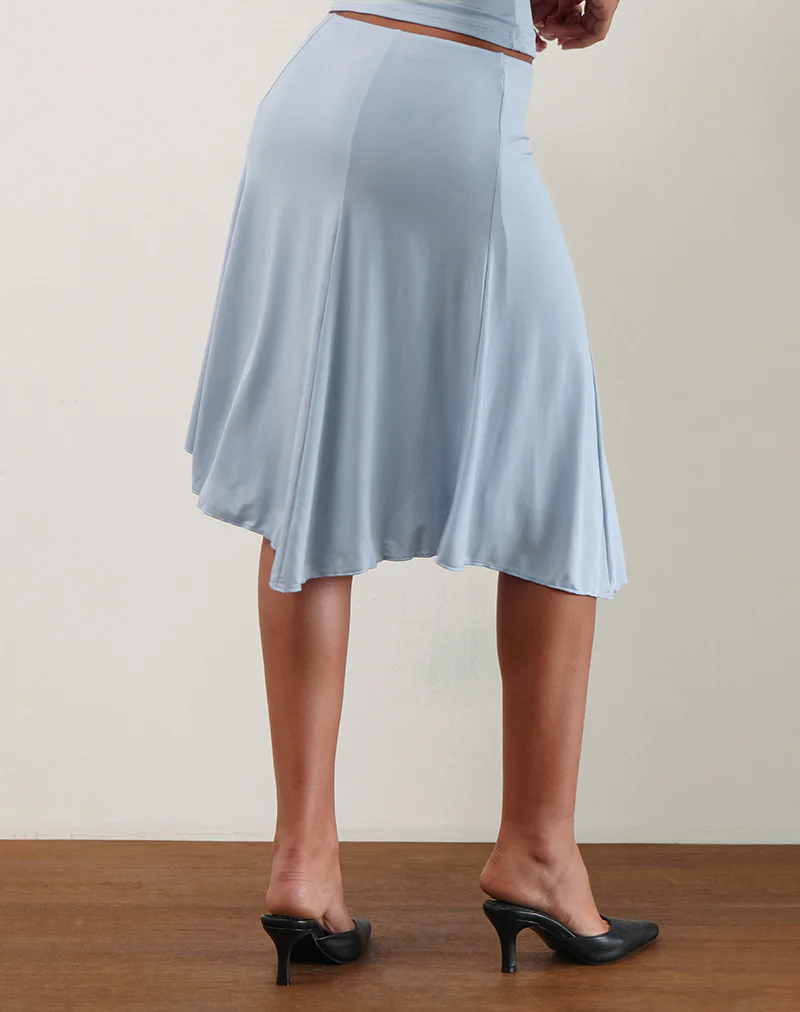 Kadence Midi Skirt in Slinky Sky Blue - Image 3
