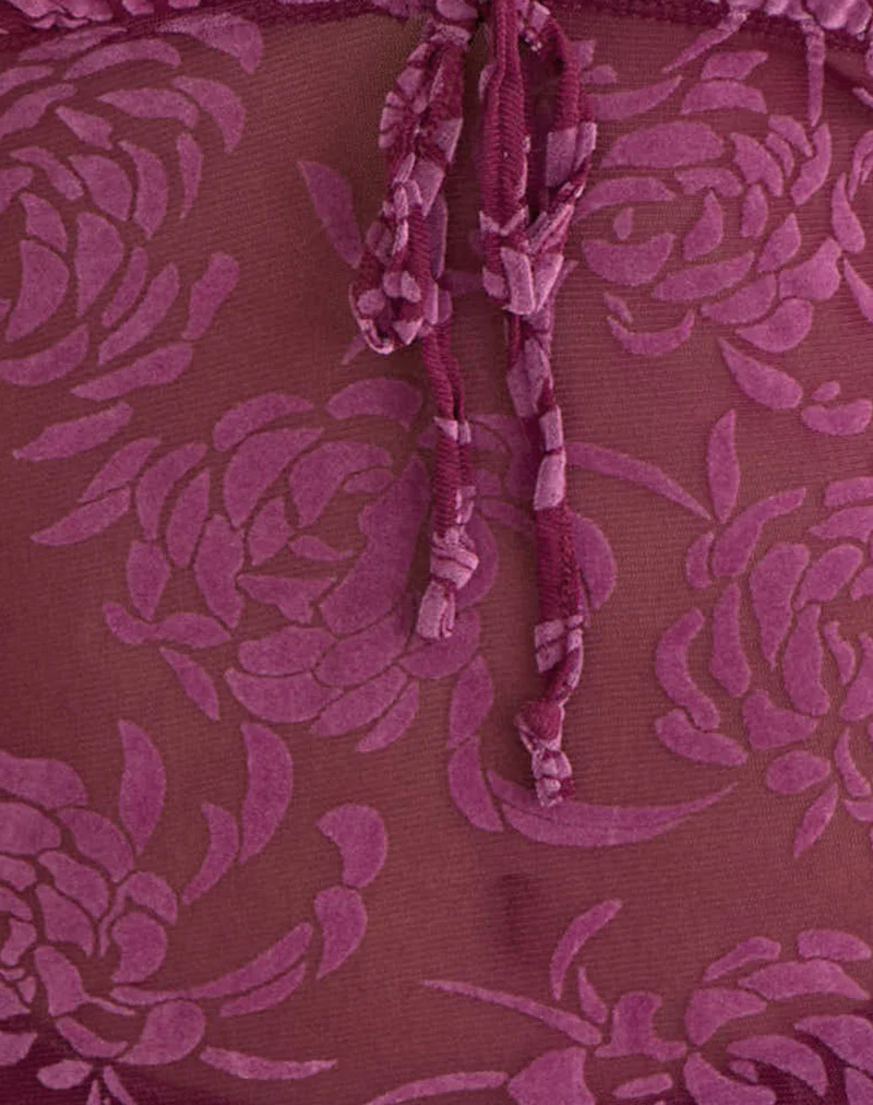 Kadio Top in Flock Shadow Leaf Plum - Image 6