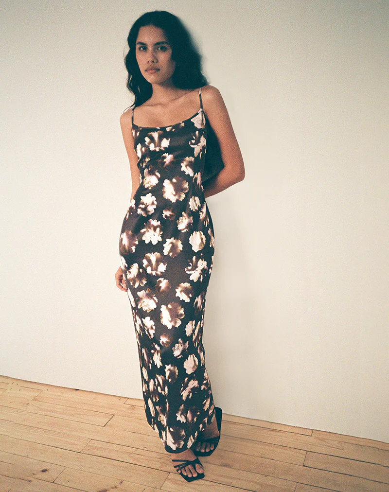 Kafka Maxi Dress in Brown Floral Print - Image 2