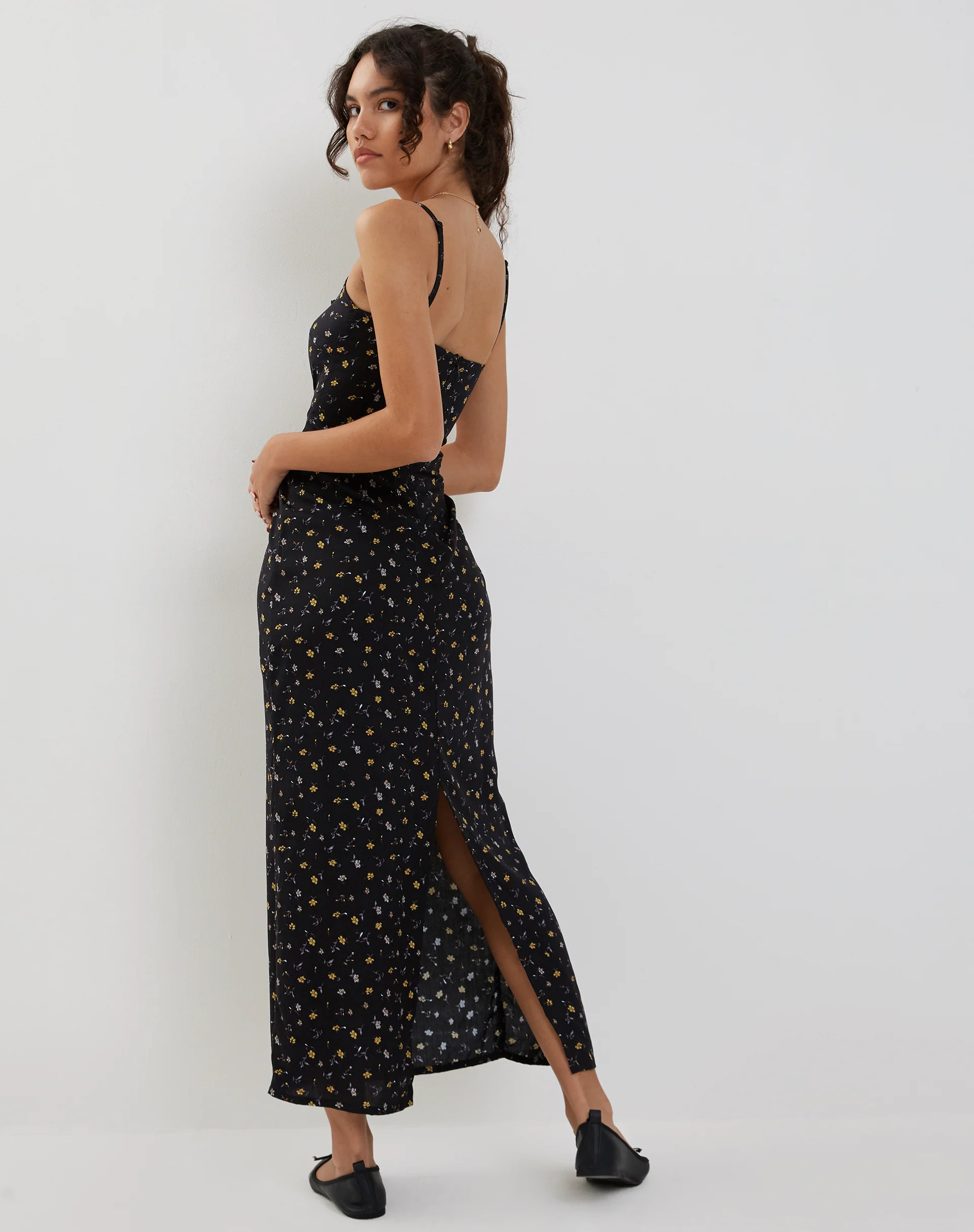 Kafka Maxi Dress in Pretty Petal Black - Image 2