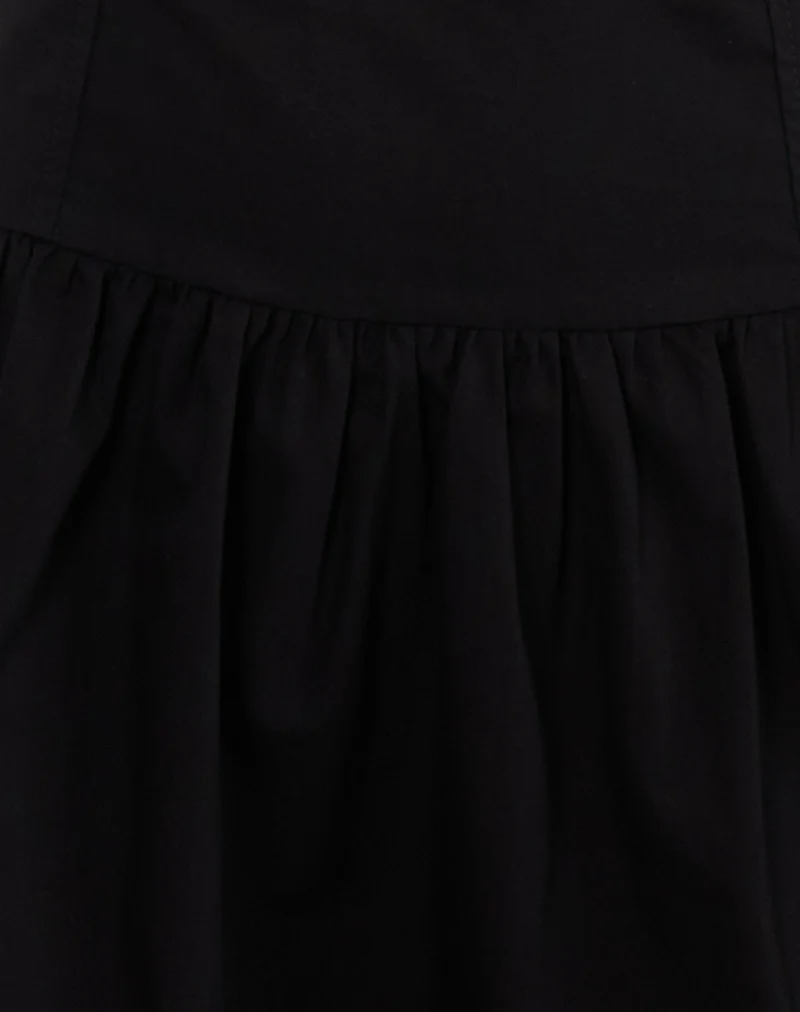 Kafridi Eyelet Mini Dress in Poplin Black - Image 6