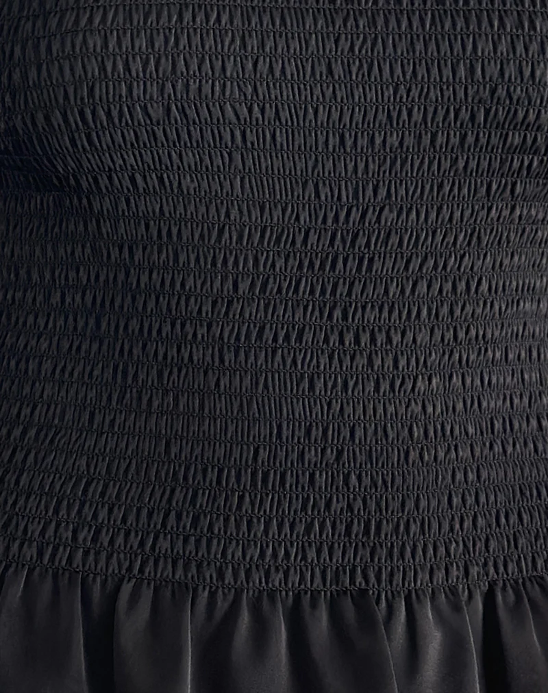 Kagumi Shirred Top in Black - Image 5