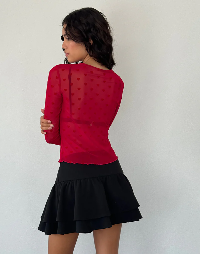 Kahula Shirt in Red Heart Flocked Mesh - Image 5