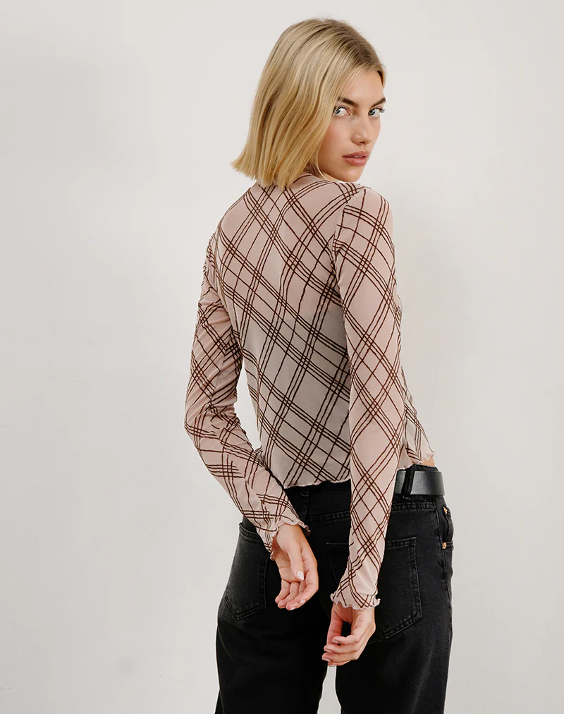 Kahula Shirt in Sketchy Stripe Nude - Image 3