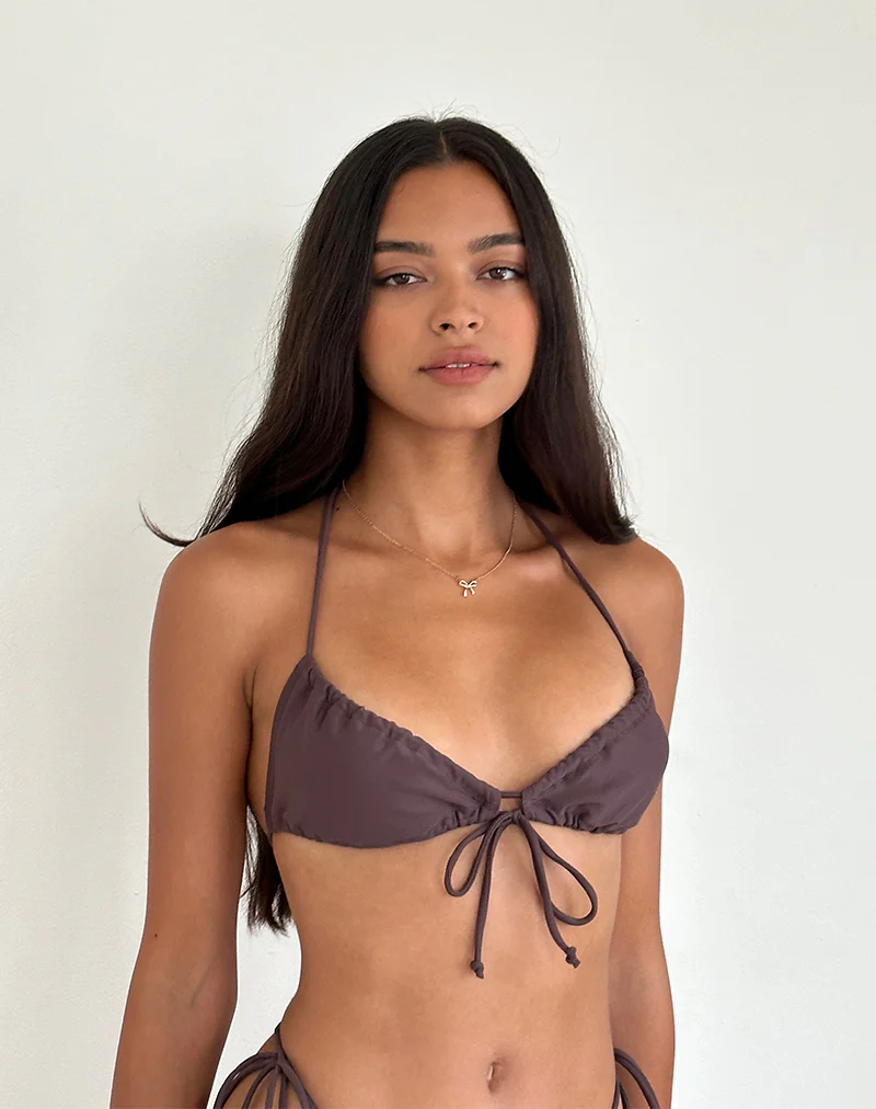 Kaia Bikini Top in Coffee - Image 2