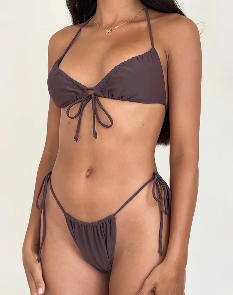 Kaia Bikini Top in Coffee - Image 4