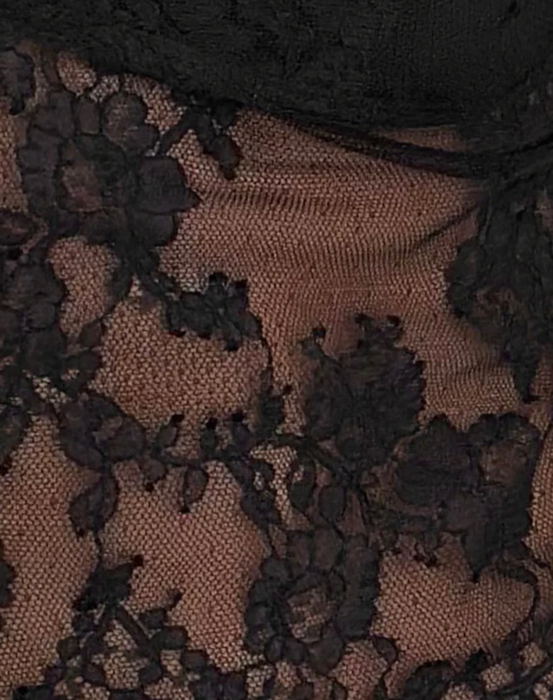 Kaika Plunge Cami Top in Eyelash Lace Black - Image 7