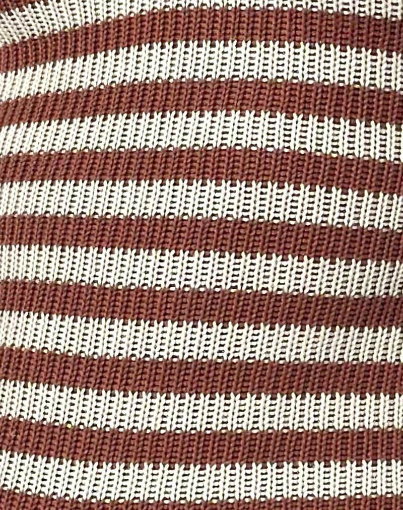 Kaipo Tie Back Playsuit in Brown Ivory Stripe - Image 5