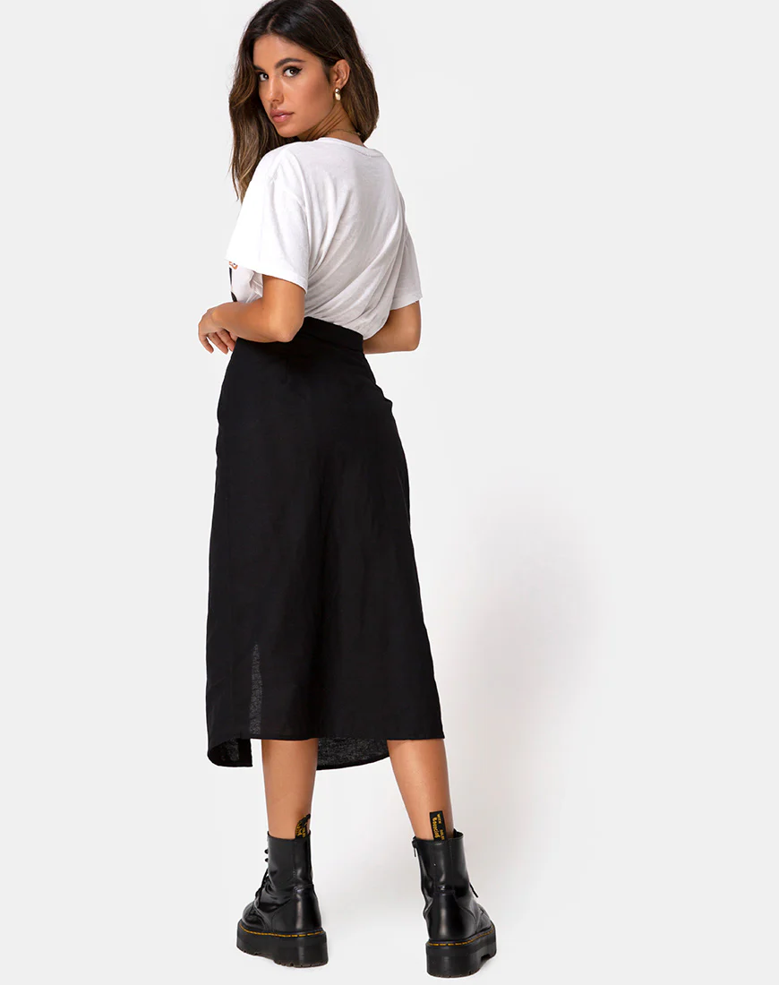 Kaisa Midi Skirt in Black - Image 2