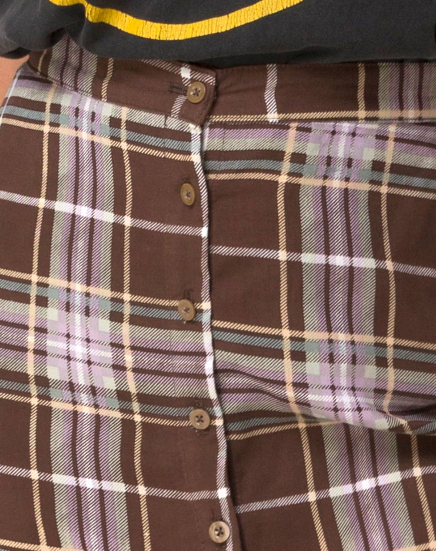Kaisa Midi Skirt in Tartan Brown - Image 6