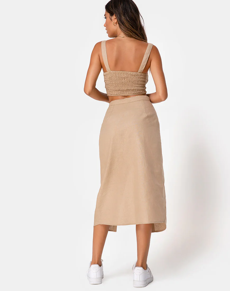 Kaisa Midi Skirt in Taupe - Image 4
