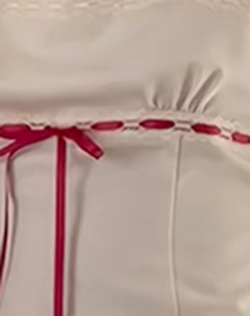 Kaita Cami Top in Cream with Red Binding - Image 6